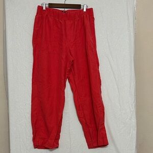 Banana Republic Red Linen Blend Pants. Size Large Petite
